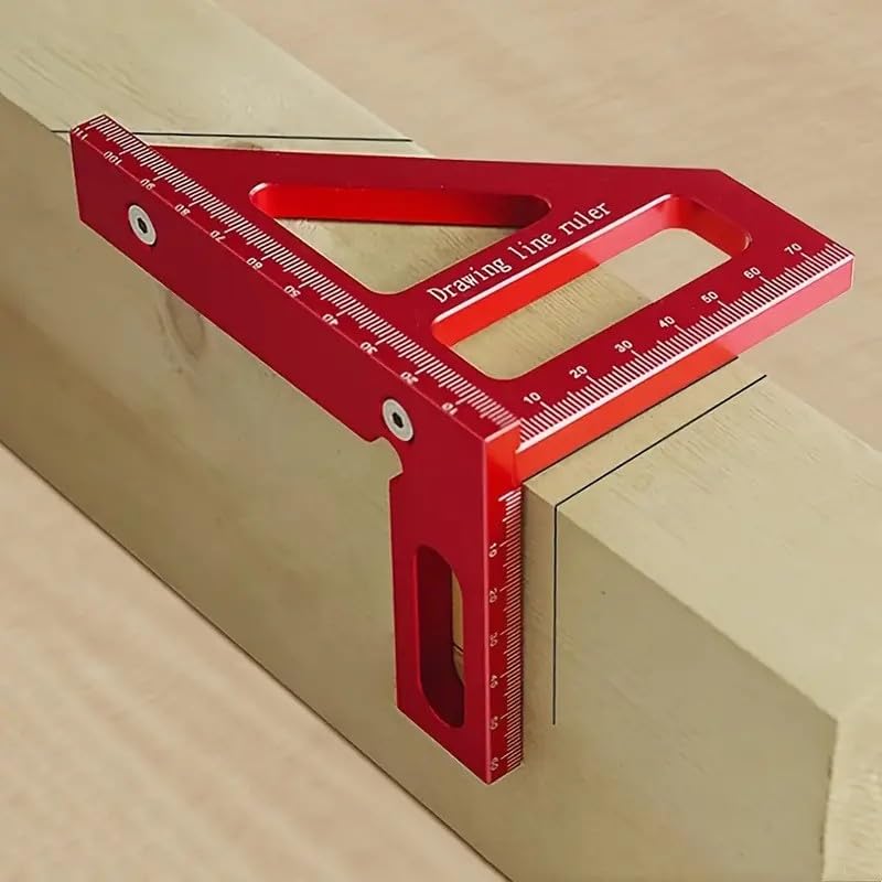 3D Multi-Angle Measuring Square, 45 and 90 Degree Miter Triangle Ruler for Precision Woodworking, Cabinetry, and Professional Layout