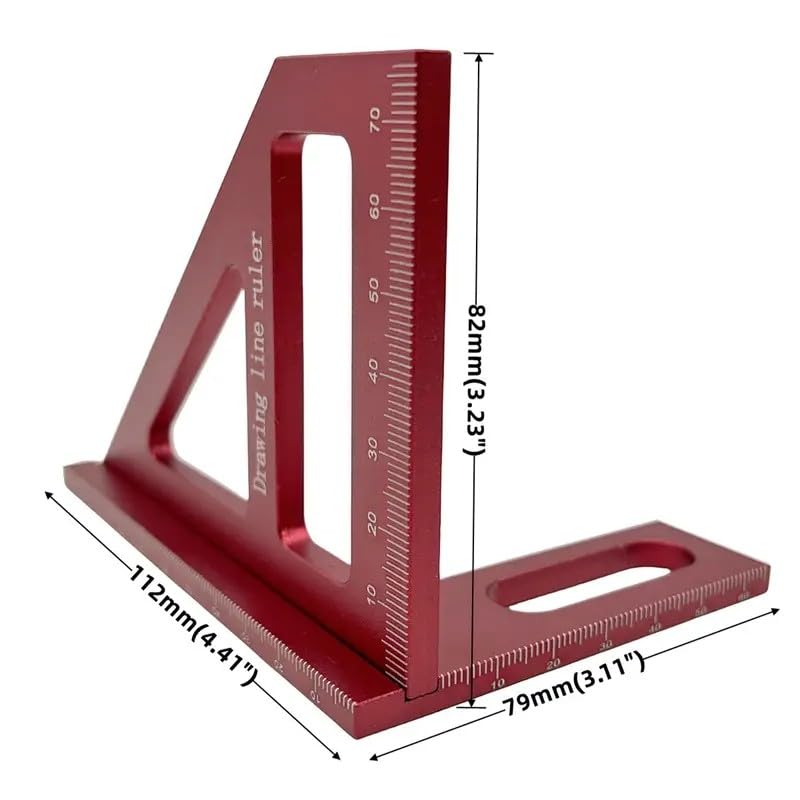3D Multi-Angle Measuring Square, 45 and 90 Degree Miter Triangle Ruler for Precision Woodworking, Cabinetry, and Professional Layout