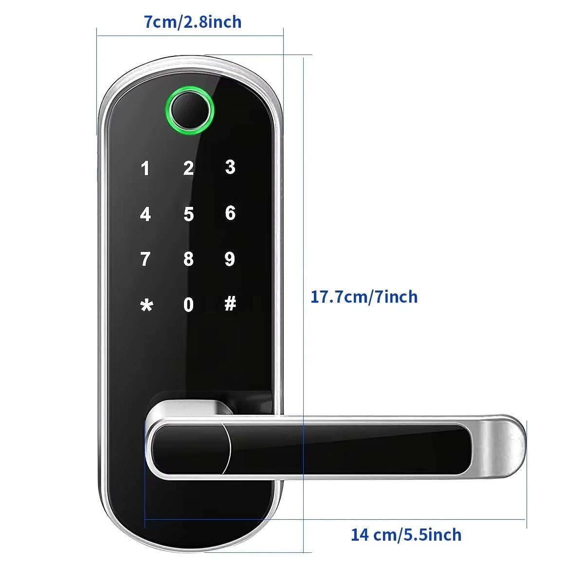 Smart Fingerprint Door Lock, WiFi Digital Touchscreen Keyless Entry Deadbolt with IP67 Waterproof Rating and Emergency USB Backup for Home Security