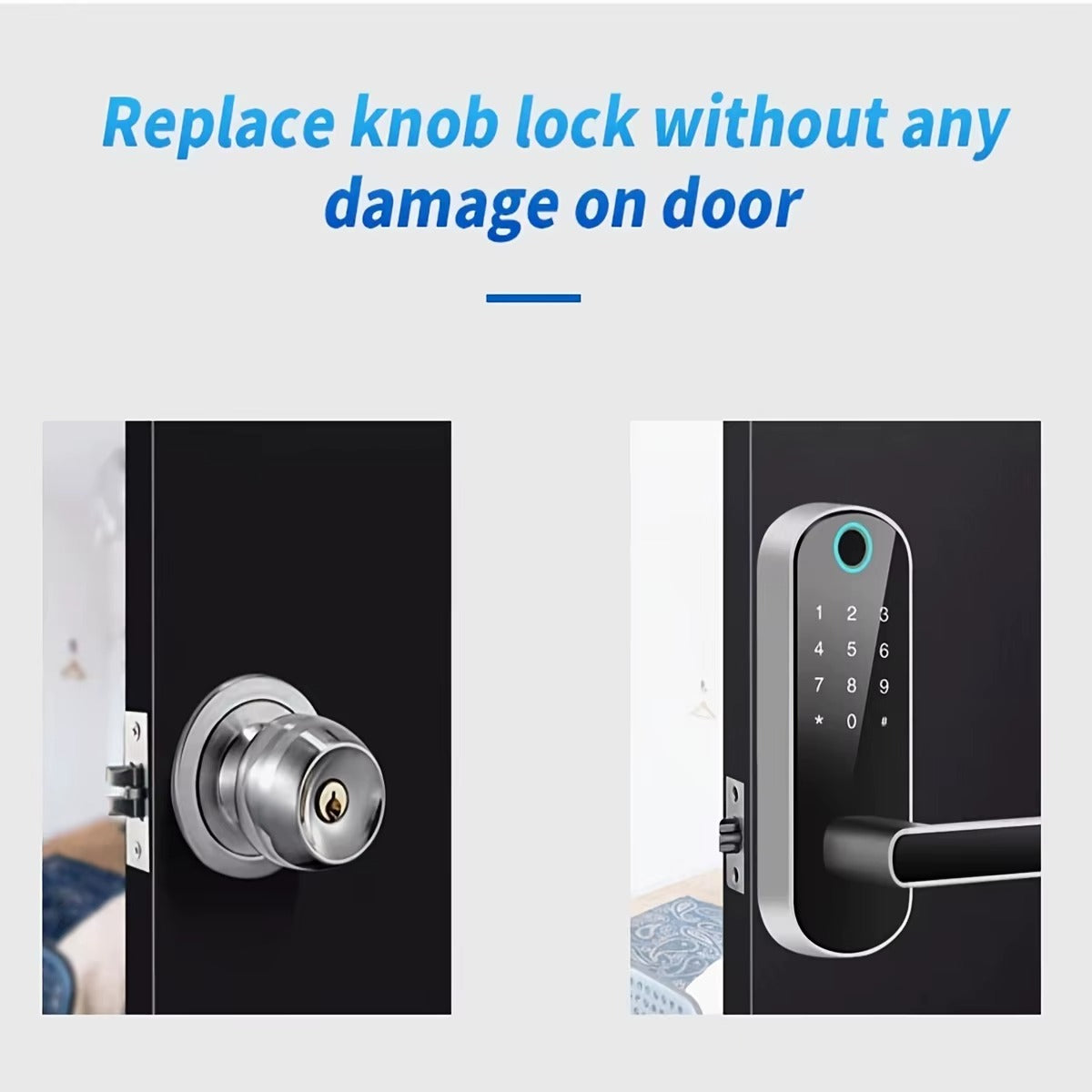Smart Fingerprint Door Lock, WiFi Digital Touchscreen Keyless Entry Deadbolt with IP67 Waterproof Rating and Emergency USB Backup for Home Security