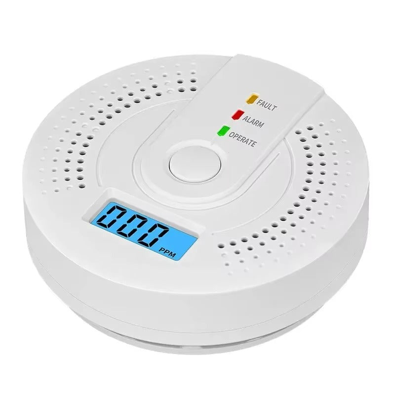 High-Sensitivity Carbon Monoxide Detector with LCD Display, Battery-Operated Electrochemical CO Alarm for Workshop, Garage, and Home Safety